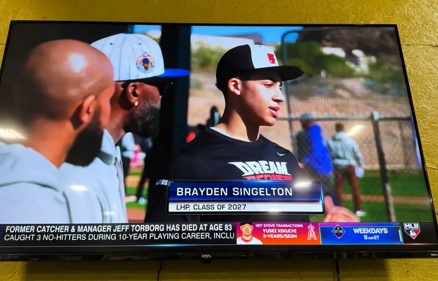 Brayden Singelton, Pitchwerx athlete, featured on MLB Network as LHP Class of 2027